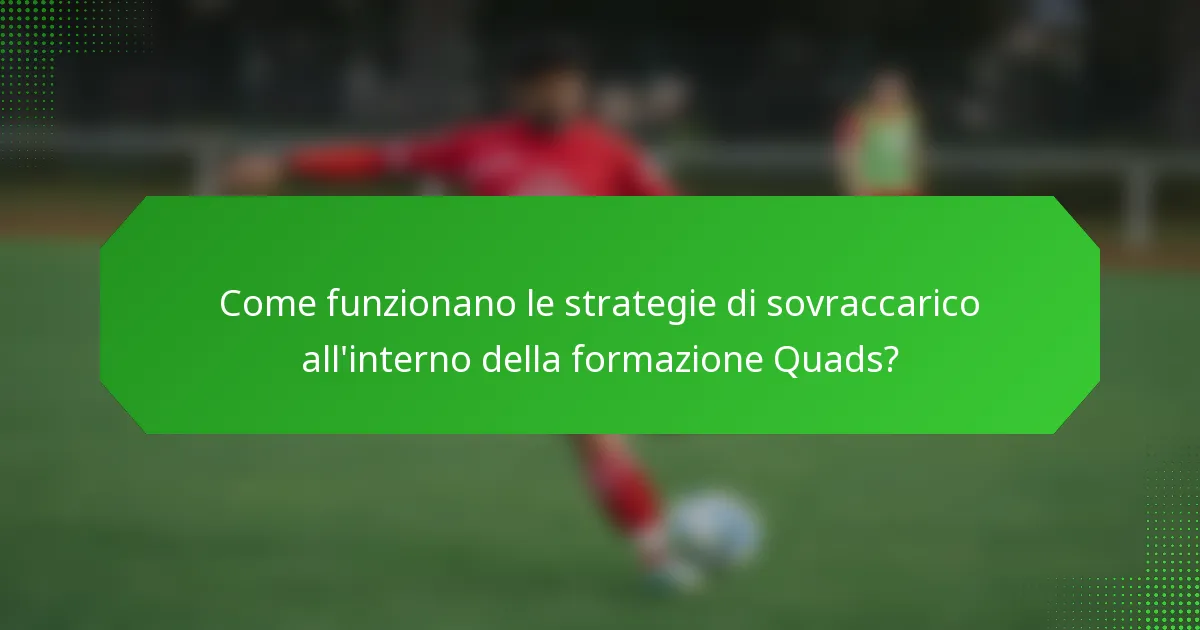 Come funzionano le strategie di sovraccarico all'interno della formazione Quads?