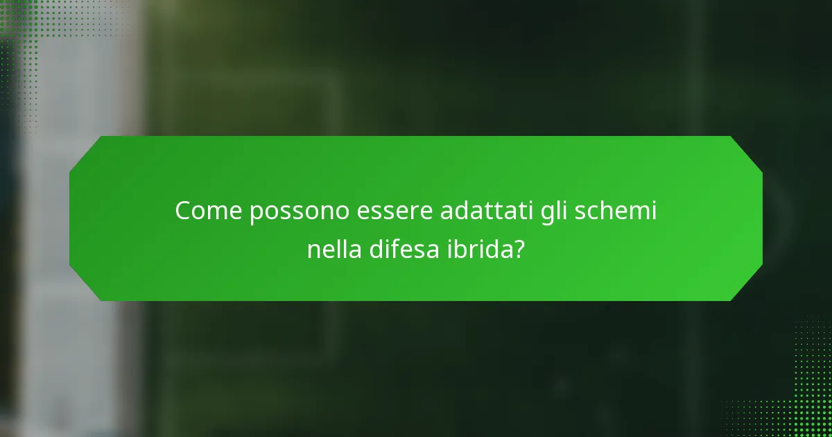 Come possono essere adattati gli schemi nella difesa ibrida?