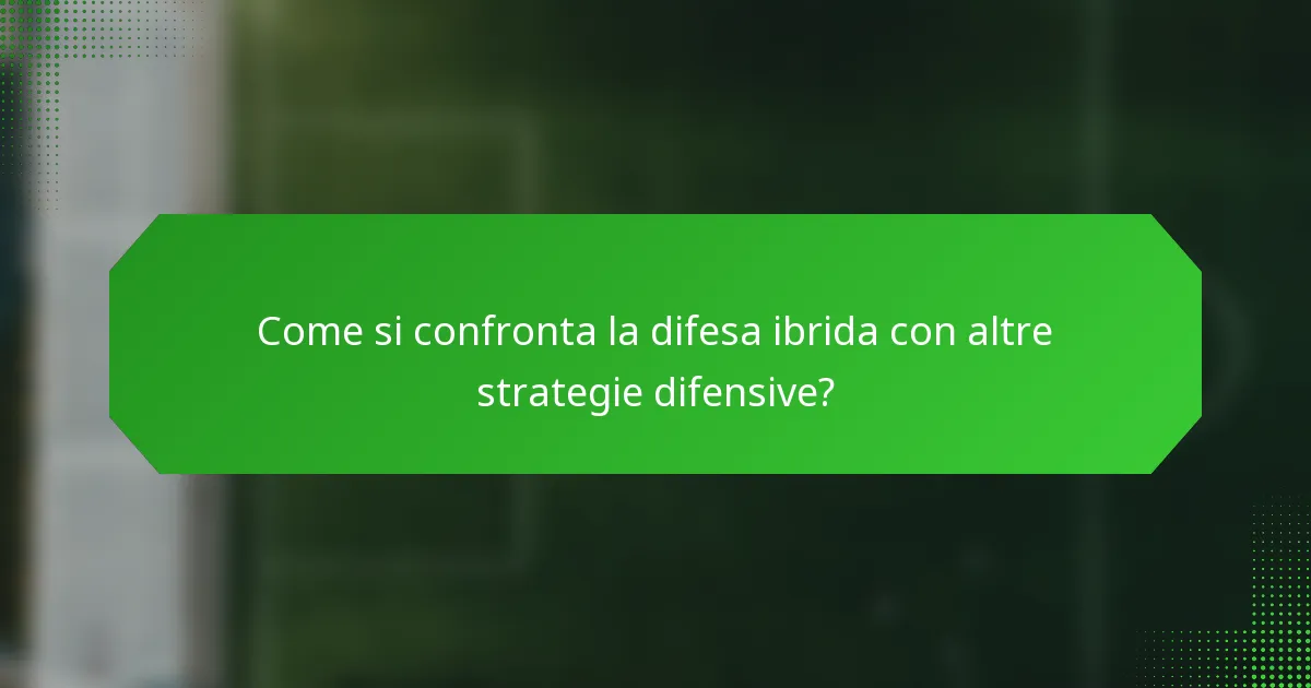 Come si confronta la difesa ibrida con altre strategie difensive?