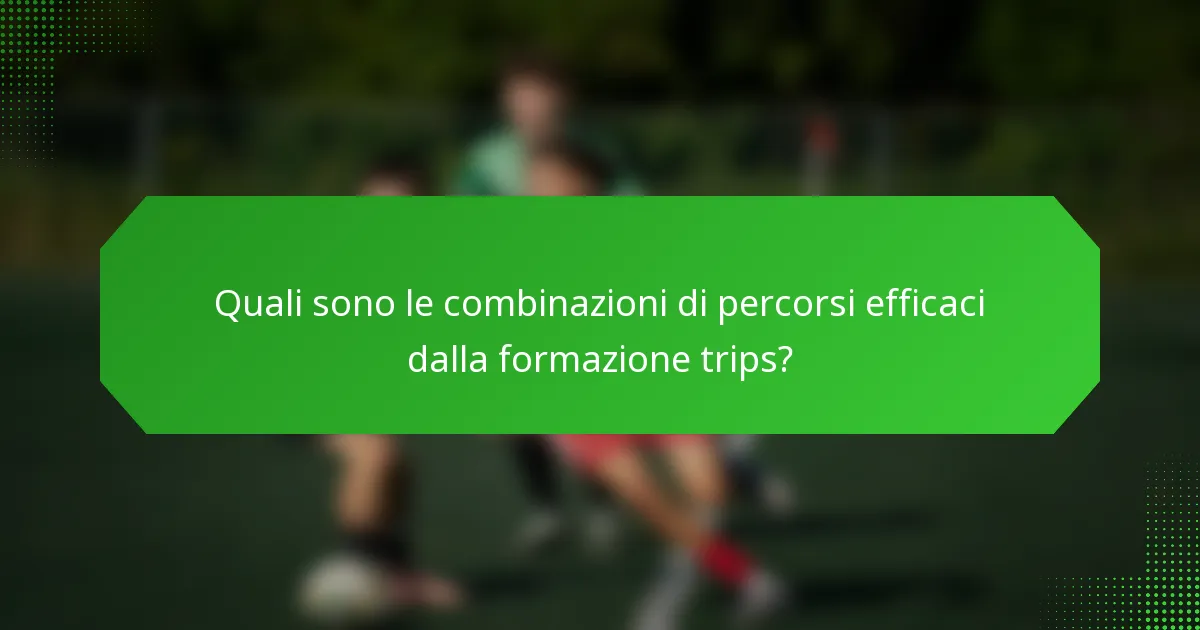 Quali sono le combinazioni di percorsi efficaci dalla formazione trips?